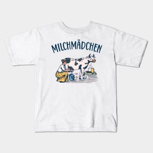 Milchmädchen Molkerei retro Kids T-Shirt